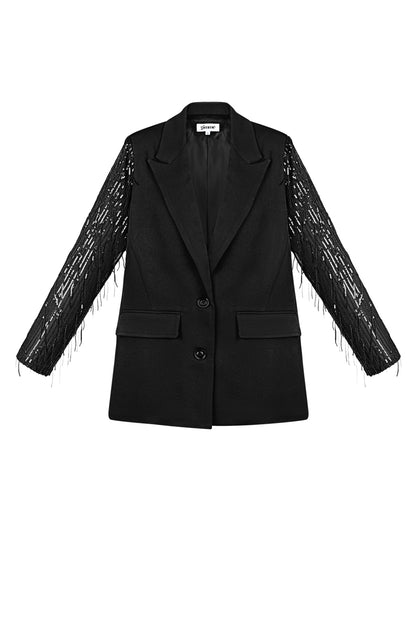 Polyester Vrouwen Jas Met Fransjes Mouw Ontwerp
