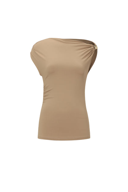 Off-shoulder top goud