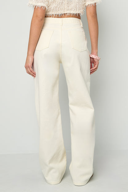 Jeans met vetersluiting