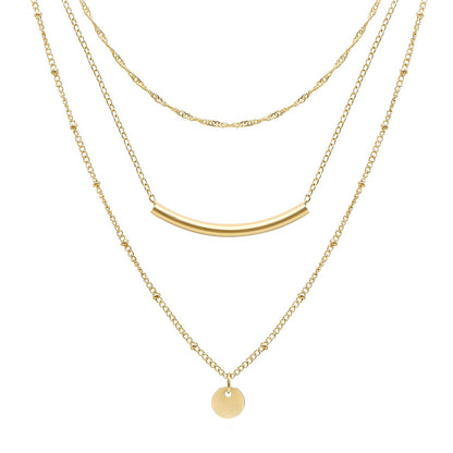 Necklace, 18K Gold Plated Steel