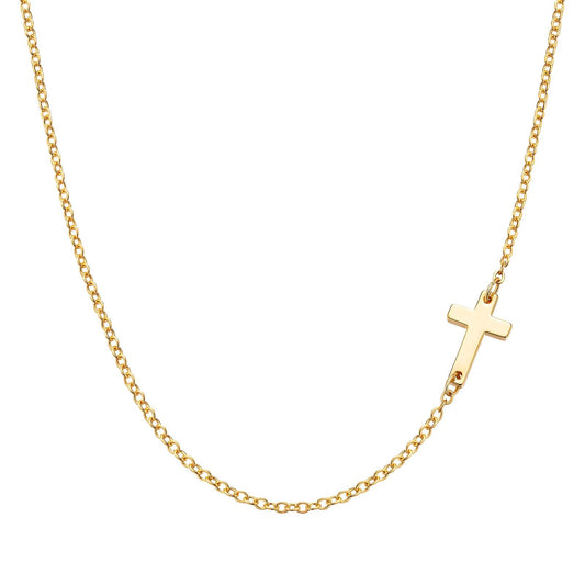 Crosses Necklace, 18K Gold Plated Steel