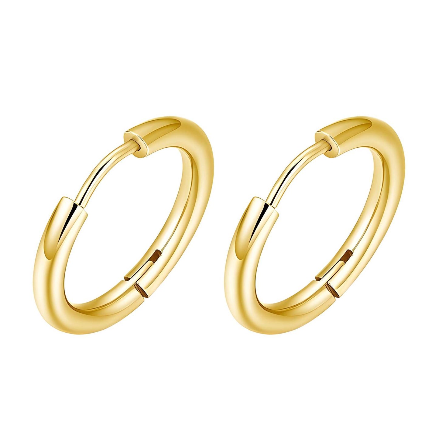 Earrings, 18K Gold Plated Steel