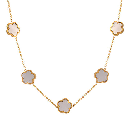 Flower Meadow Necklace, 18K Gold Plated Steel