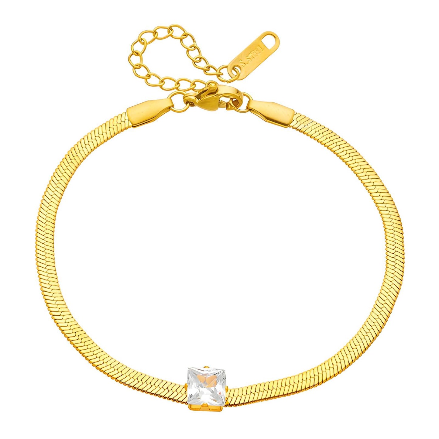18K gold plated Stainless steel bracelet, Intensity