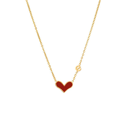 Heart Necklace, 18K Gold Plated Steel