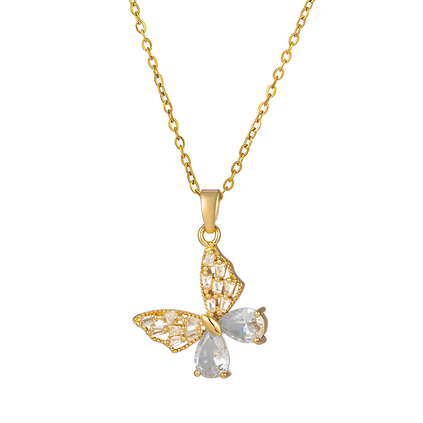 18K gold plated Stainless steel  Butterfly necklace
