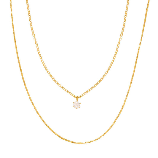 Necklace, 18K Gold Plated Steel