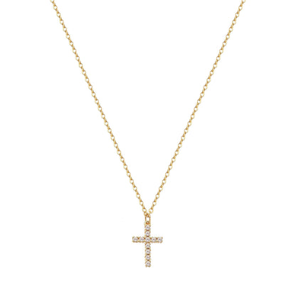 Crosses Necklace, 18K Gold Plated Steel