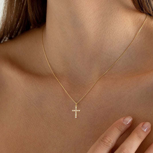 18K gold plated Stainless steel  Crosses necklace