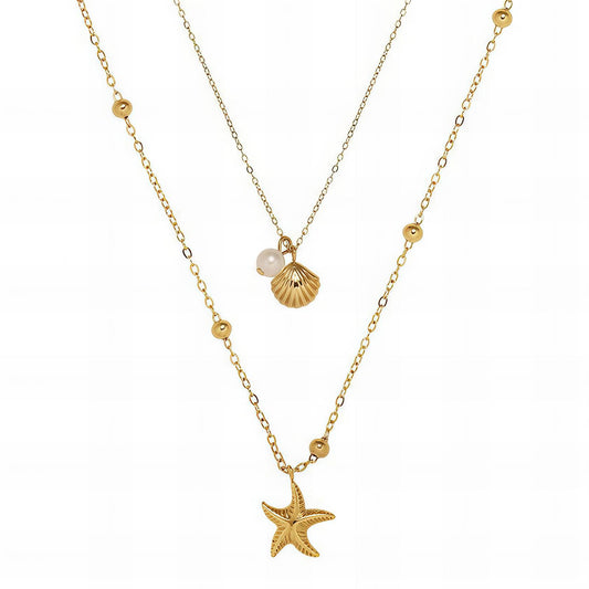 Necklace, 18K Gold Plated Steel