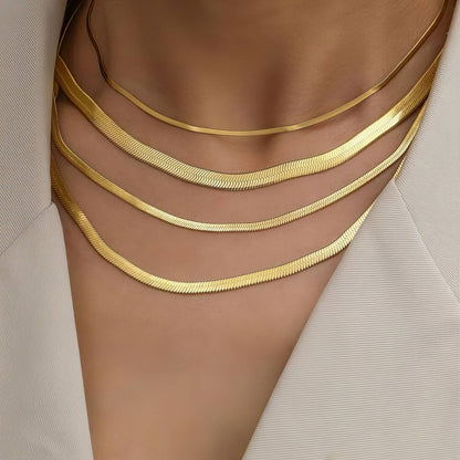 Necklace, 18K Gold Plated Steel