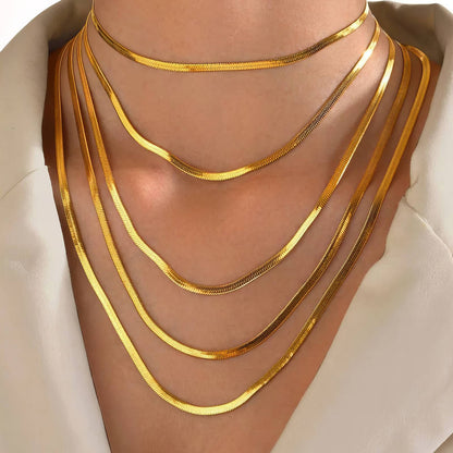 Necklace, 18K Gold Plated Steel