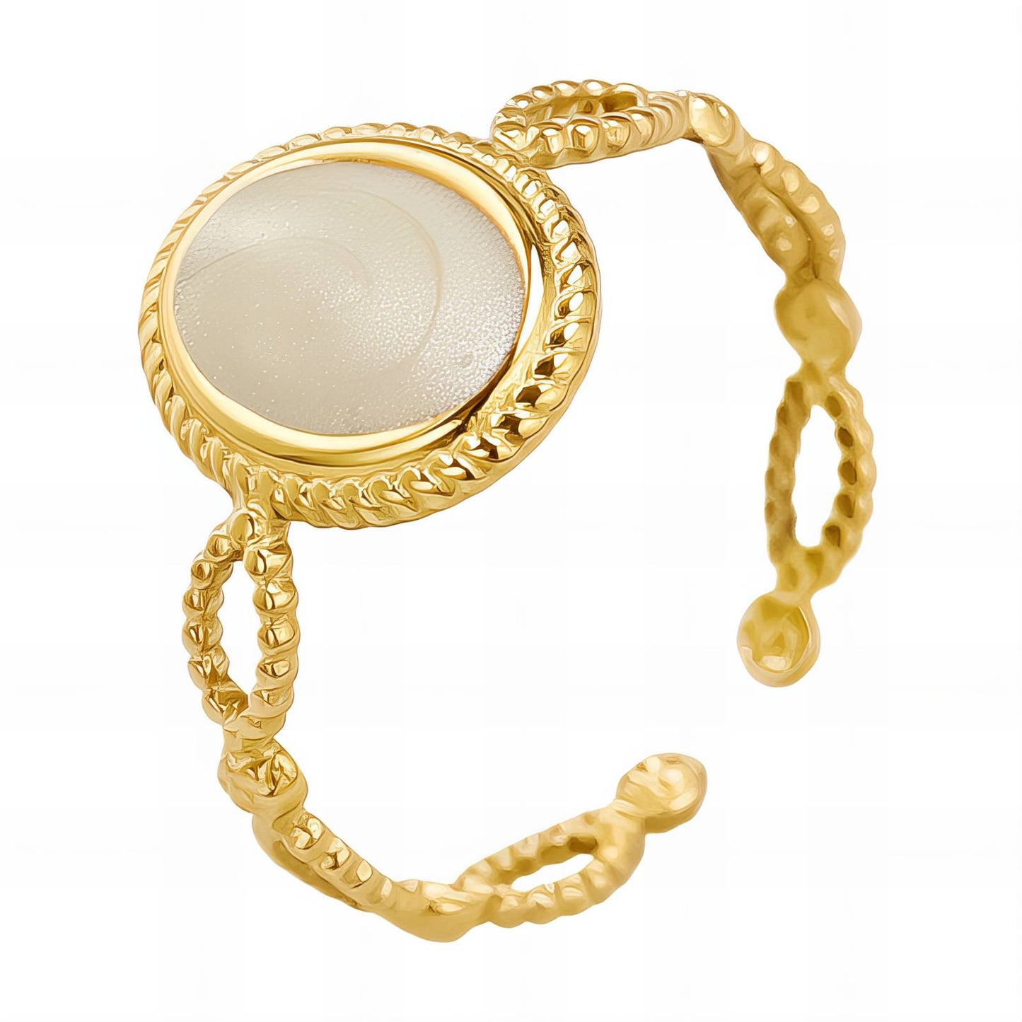 Ring, 18K Gold Plated Steel