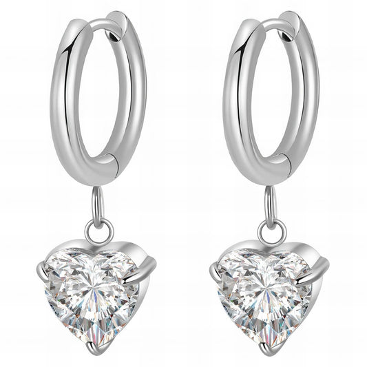Heart Earrings, Stainless Steel