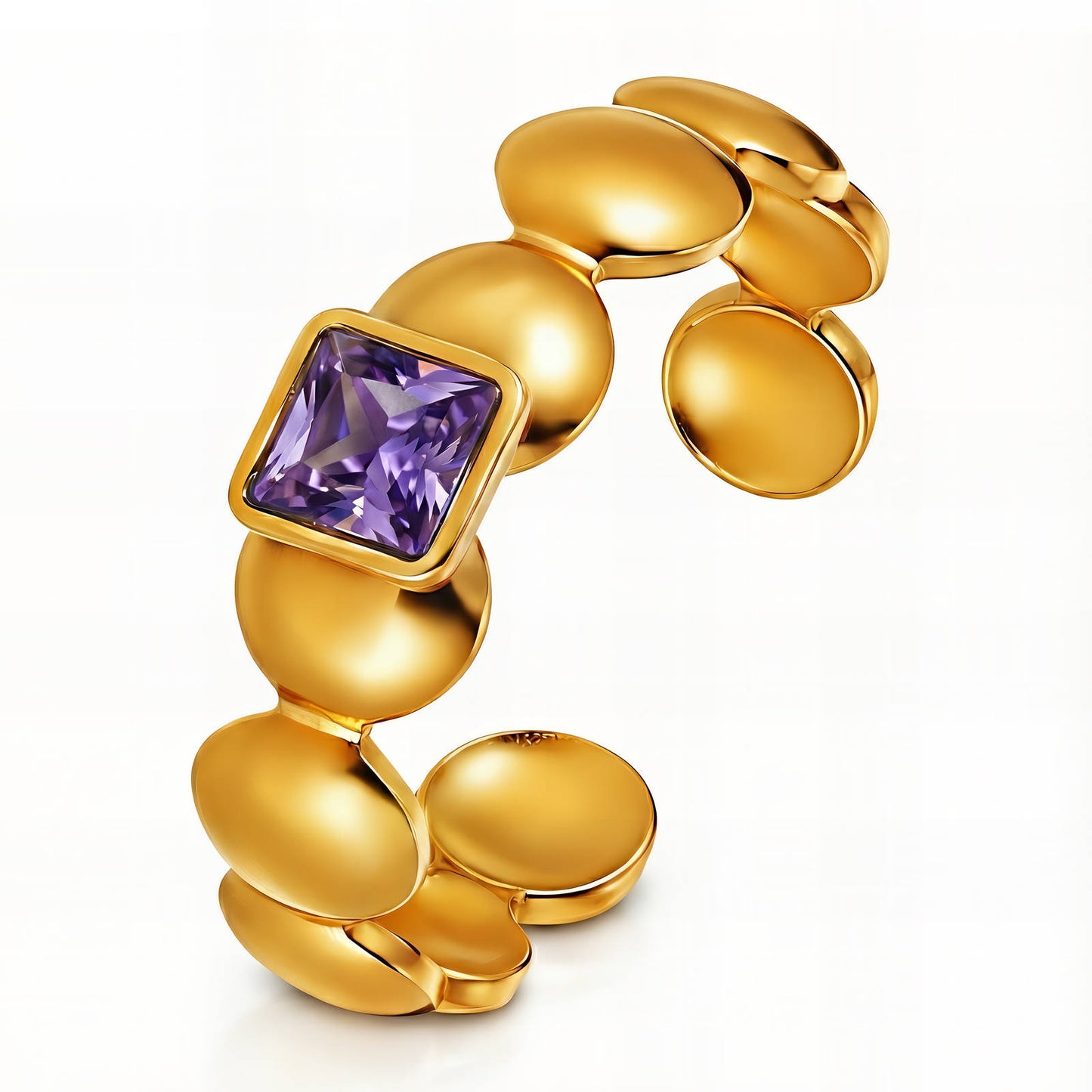 Ring, 18K Gold Plated Steel