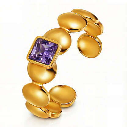 Ring, 18K Gold Plated Steel
