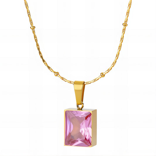 Necklace, 18K Gold Plated Steel