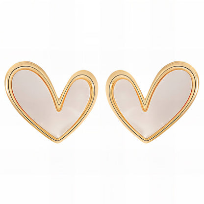Hearts Earrings, 18K Gold Plated Steel