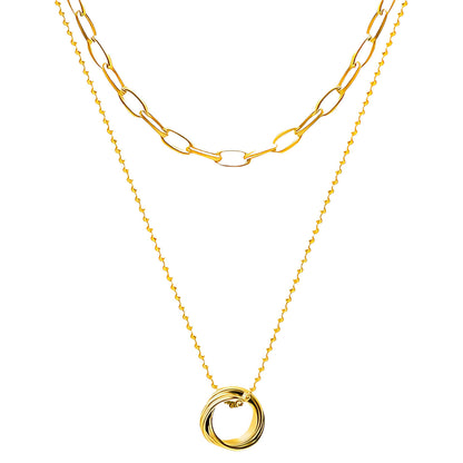 Necklace, 18K Gold Plated Steel