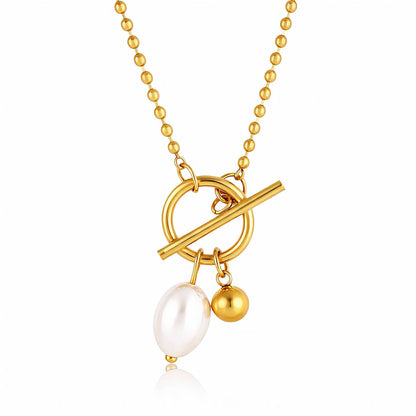 Necklace, 18K Gold Plated Steel