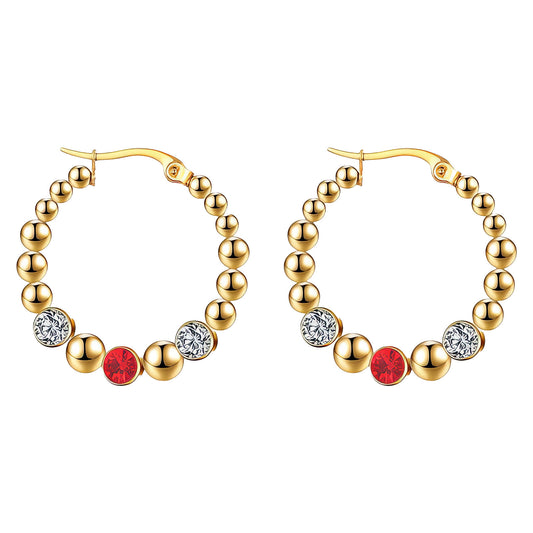 Earrings, 18K Gold Plated Steel