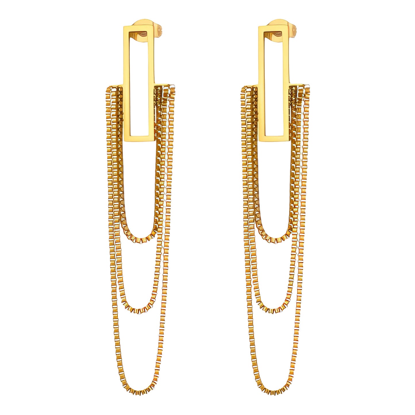 Earrings, 18K Gold Plated Steel