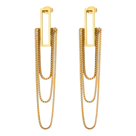 Earrings, 18K Gold Plated Steel