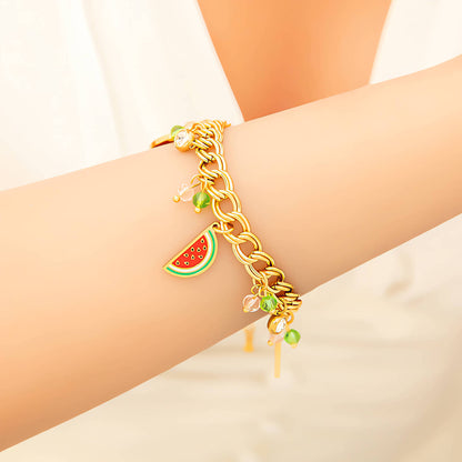 Watermelon Bracelet, 18K Gold Plated Steel