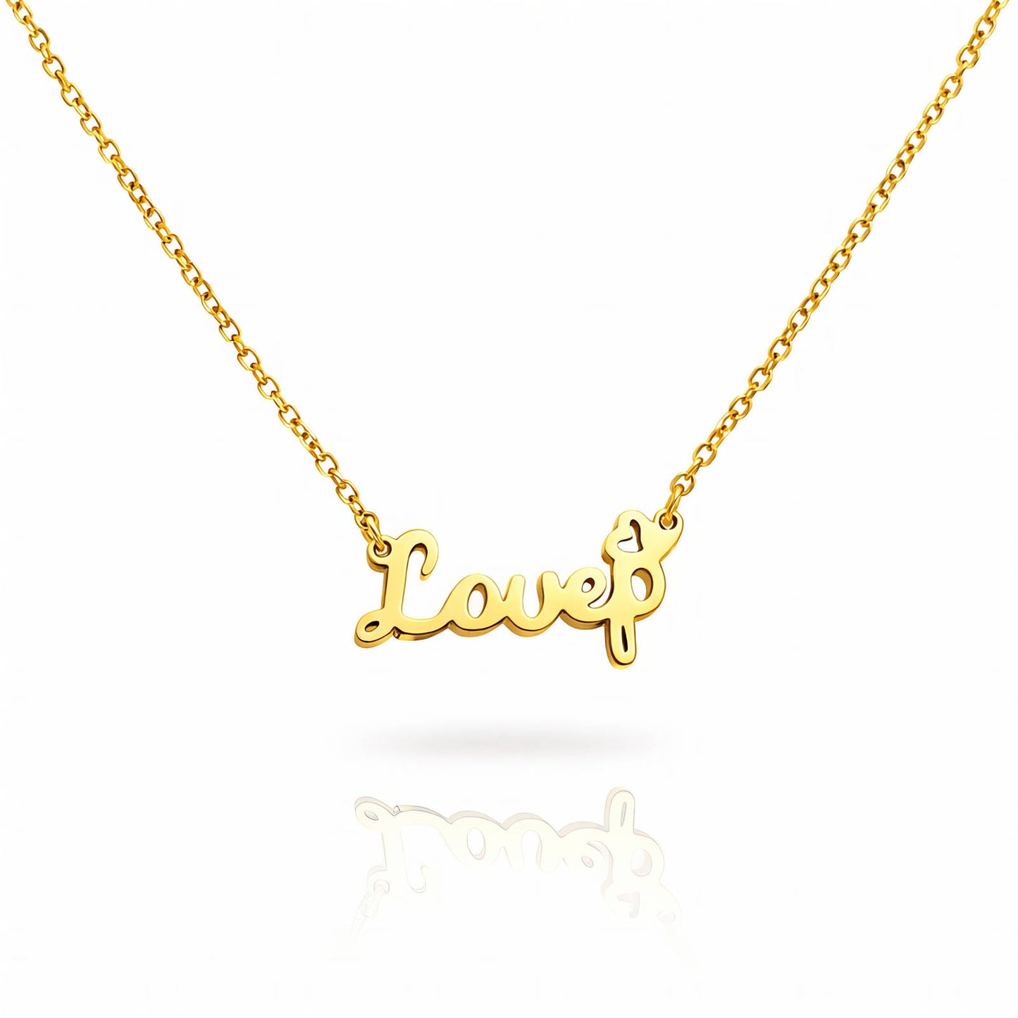 Letter Necklace, 18K Gold Plated Steel