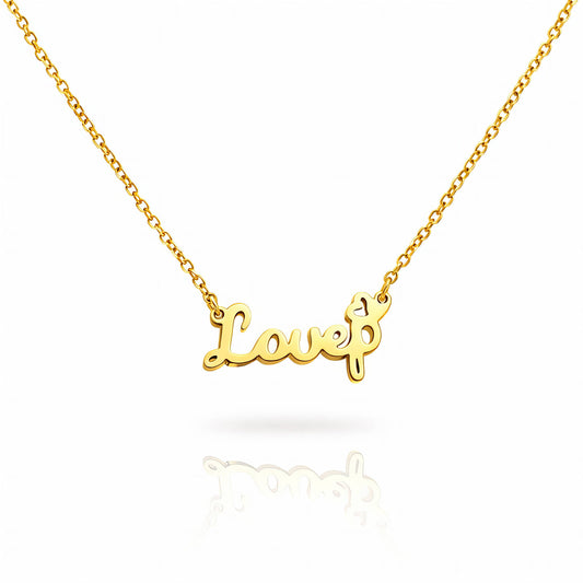Letter Necklace, 18K Gold Plated Steel