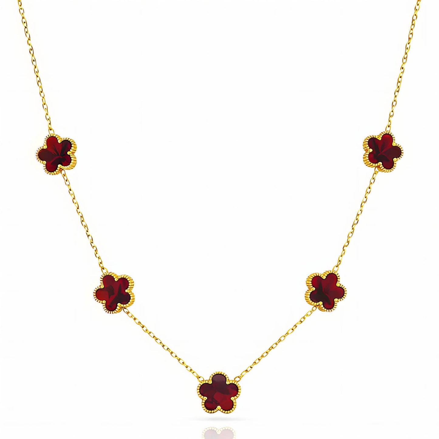 Flower Meadow Necklace, 18K Gold Plated Steel