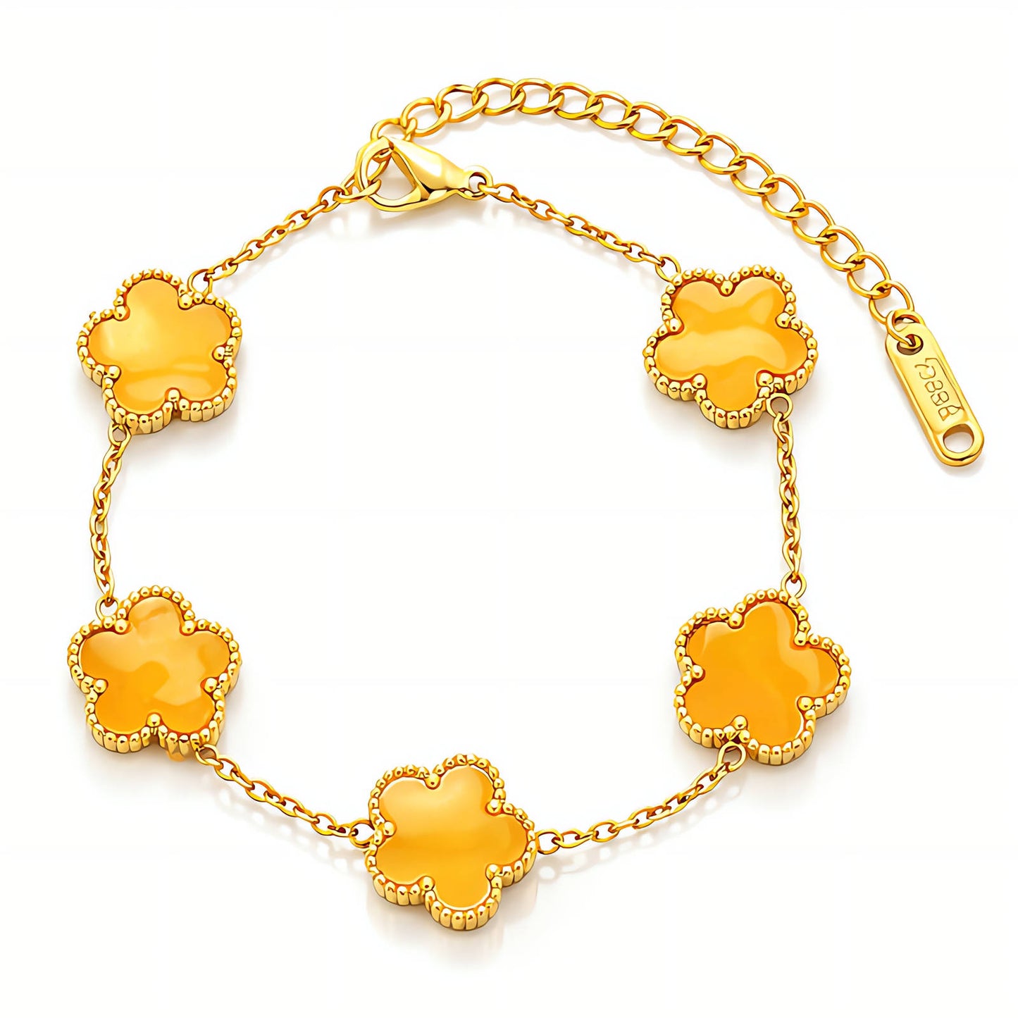 Flower Meadow Bracelet, 18K Gold Plated Steel