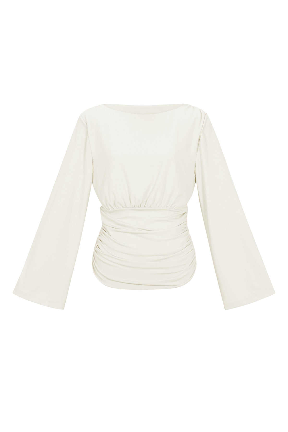 Polyestervezel (Polyester) tops met lange mouwen, effen kleur, elegant, geschikt voor alle gelegenheden.