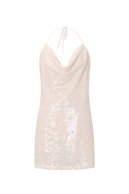 Jurk met waterval-effect en pailletten