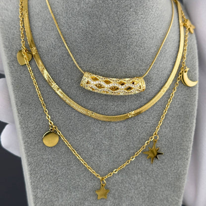 Star Necklace, 18K Gold Plated Steel