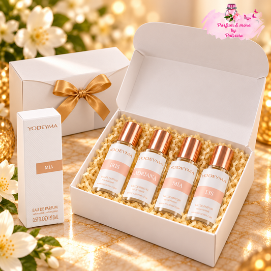 Cadeauset dames vier parfums van 15 ml met cadeaudoos