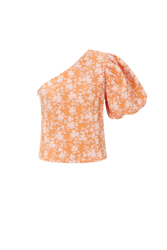 Bloementop met één schouder