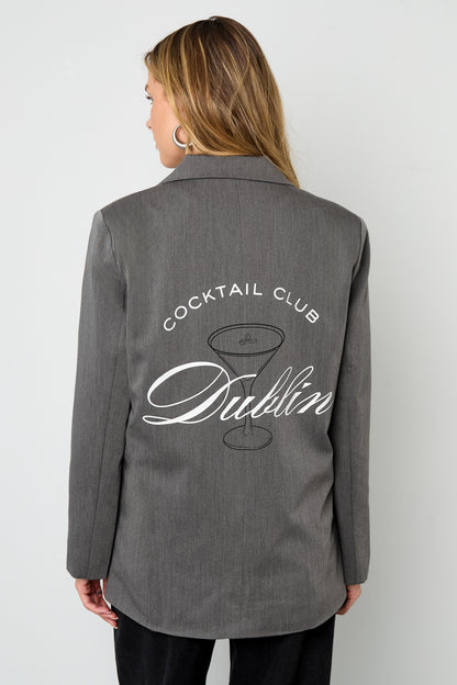 Geweven Polyestervezel Vrouwen Jas Elegant Letters