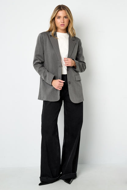 Geweven Polyestervezel Vrouwen Jas Elegant Letters