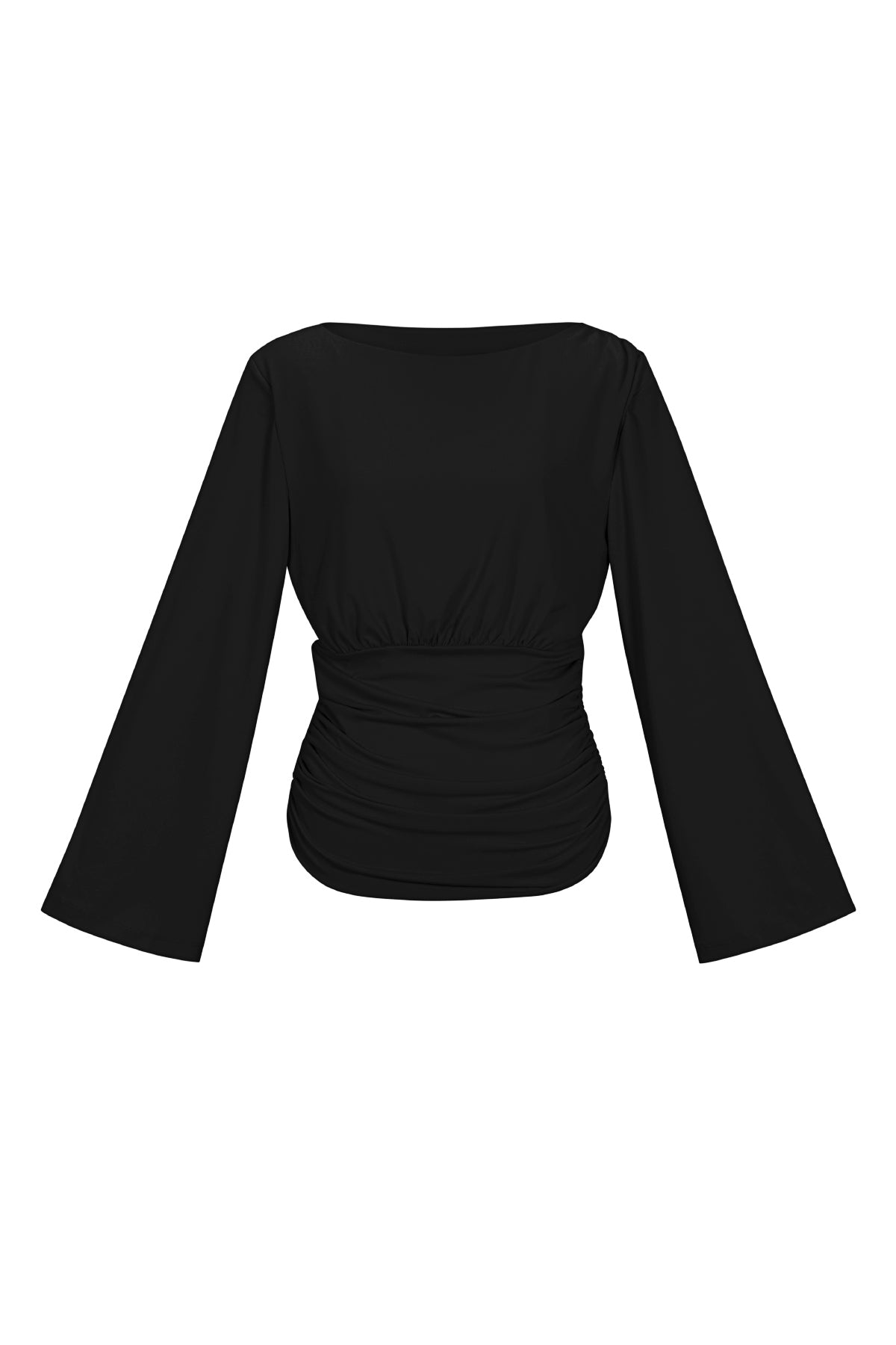 Polyestervezel (Polyester) tops met lange mouwen, effen kleur, elegant, geschikt voor alle gelegenheden.