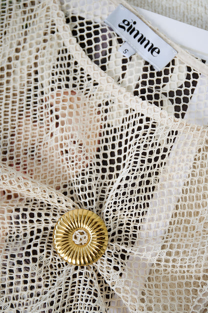 Broche haarspeld cirkel met streepjespatroon