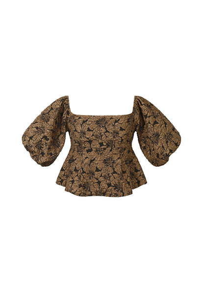 pof mouw top met textuur