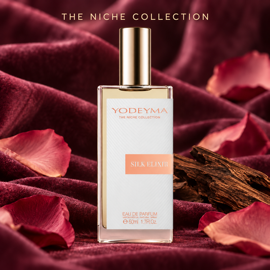 Yodeyma Silk elixir 50 ml met luxe achtergrond