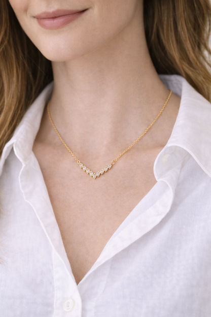 Necklace, 18K Gold Plated Steel